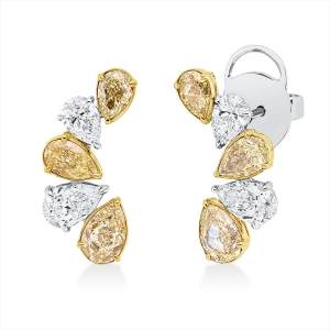 Ohrschmuck 18 kt WG+GG, 4 GIA's