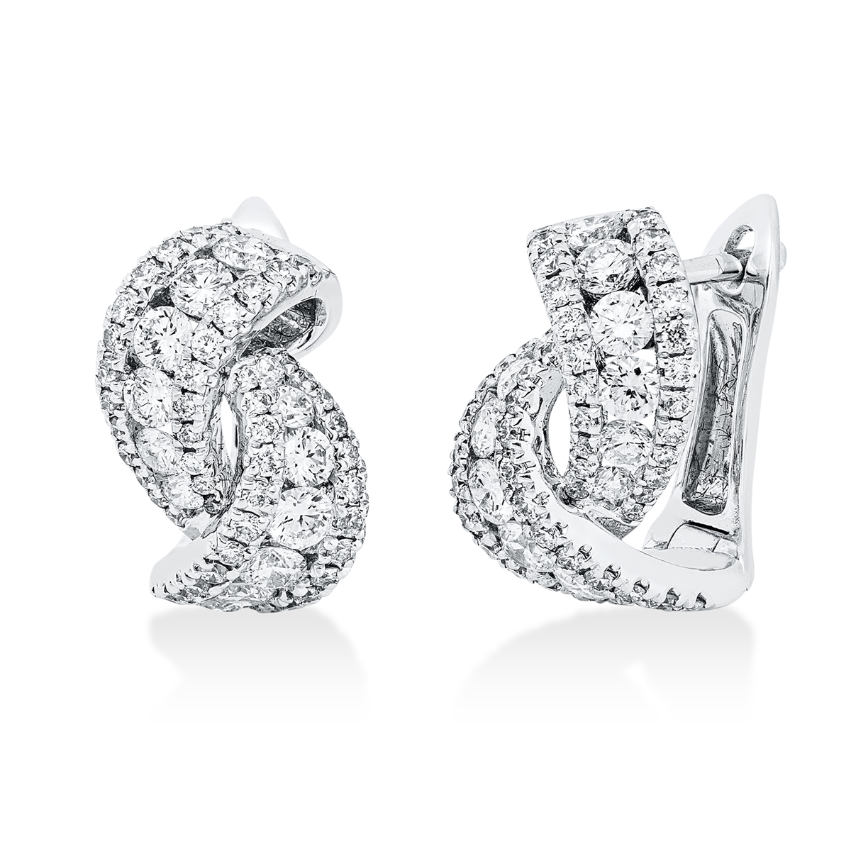 Creolen  18kt Weißgold mit 1,84ct Diamanten