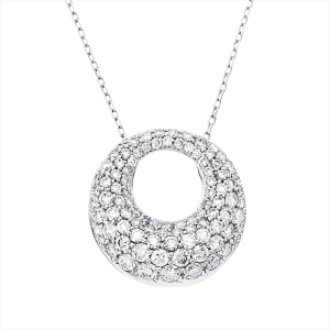 Pavé Anhänger  18kt Weißgold mit 1,27ct Diamanten