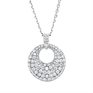 Pavé Anhänger  18kt Gelbgold mit Öse mit 0,92ct Diamanten