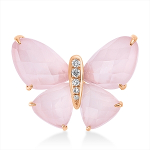 Brosche 18 kt RG Schmetterling
