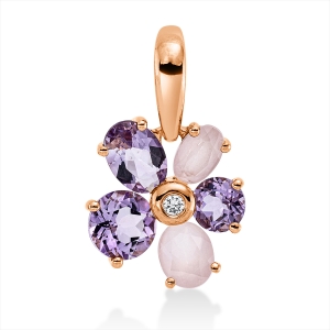Anhänger 18 kt RG Blume, mit Öse