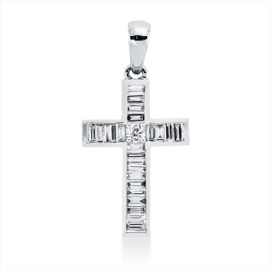Anhänger 18 kt WG Kreuz, mit Öse
