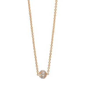 Pavé Collier  18kt Gelbgold  Kugel mit 0,13ct Diamanten