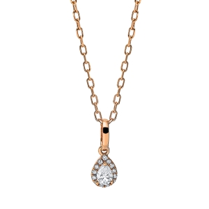 Collier 18 kt RG Tropfen, mit ZÖ 40 cm and 43 cm