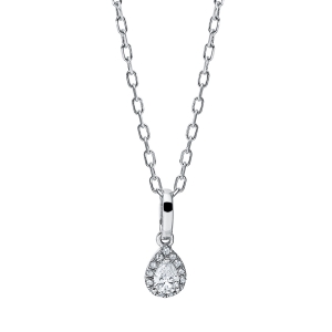 Collier 18 kt RG Tropfen, mit ZÖ 40 cm and 43 cm