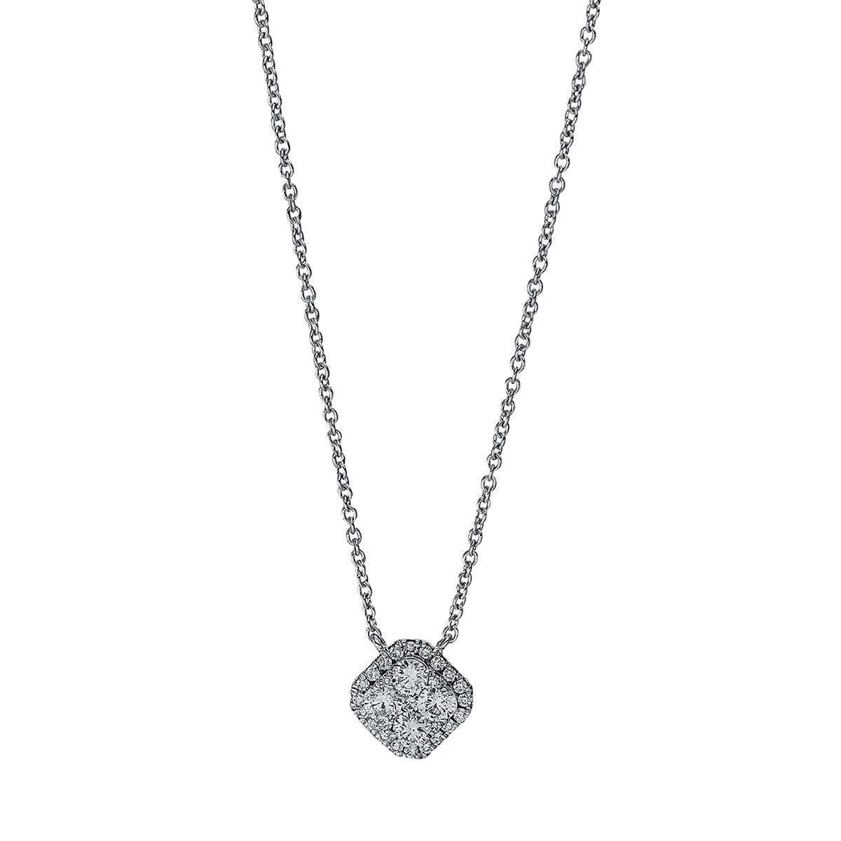 Collier 18 kt WG, mit ZÖ 40 cm