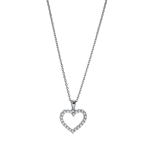 Collier 18 kt WG Herz