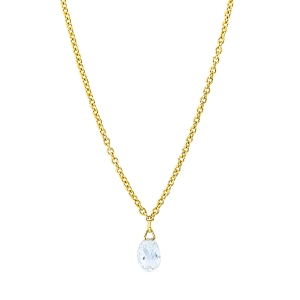 Solitaire Collier  18kt Gelbgold mit ZÖ 40 cm mit 0,38ct Diamanten