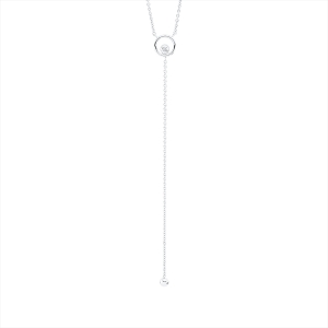 Solitaire Collier Zarge 18kt Gelbgold mit ZÖ 42 cm mit 0,10ct Diamanten