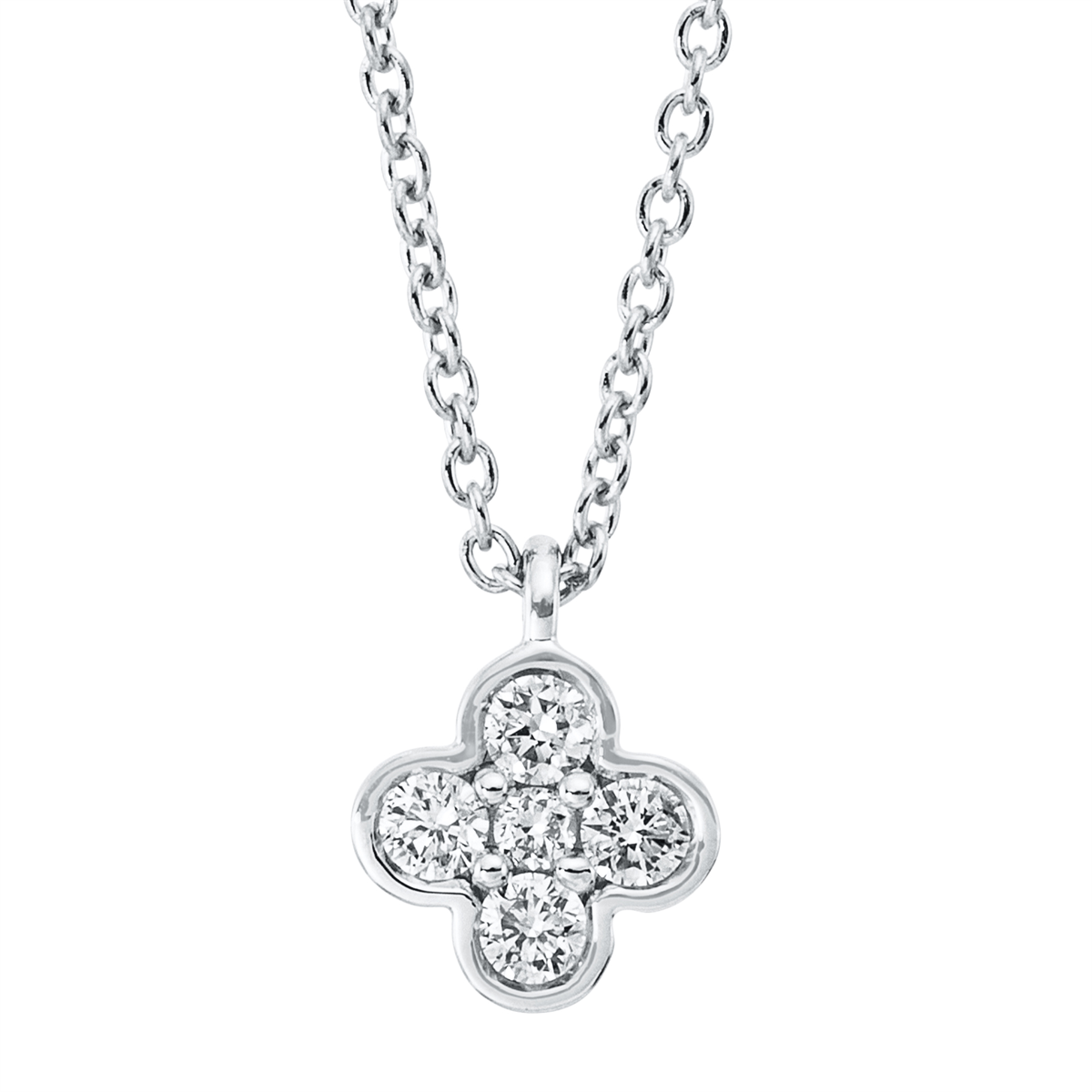 Collier 18 kt WG, mit ZÖ 42 cm