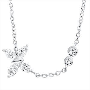 Collier 18 kt WG, mit ZÖ 42 cm