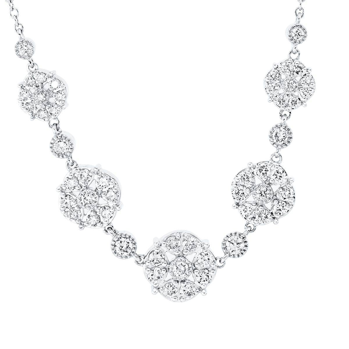 Collier 18 kt WG, mit ZÖ 42 cm