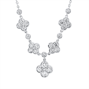 Collier 18 kt WG, mit ZÖ 42 cm