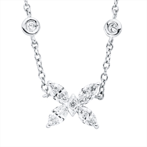 Collier 18 kt WG Schmetterling, mit ZÖ 42 cm