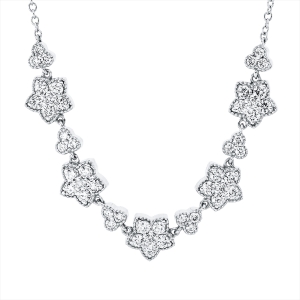 Collier 18 kt WG, mit ZÖ 42 cm