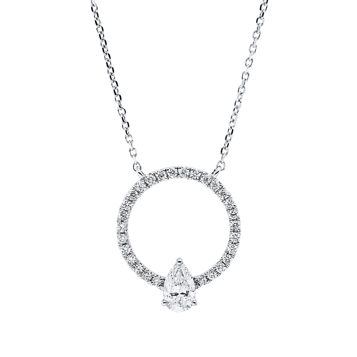 Collier 18 kt WG, mit ZÖ 40 cm