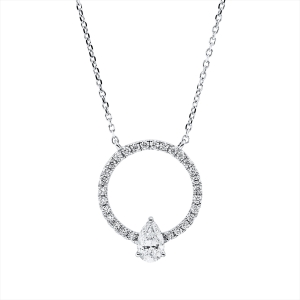 Collier 18 kt WG, mit ZÖ 40 cm