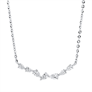 Collier 18 kt WG, mit ZÖ 40 cm