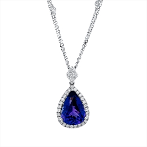 Collier 18 kt WG, mit ZÖ 40 cm + 43 cm