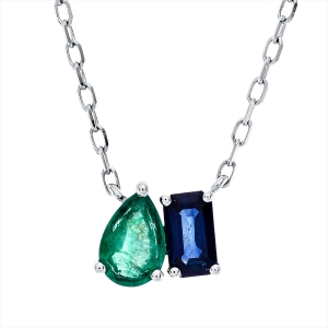 Collier 18 kt WG, mit ZÖ 40.6 cm,43.2 cm