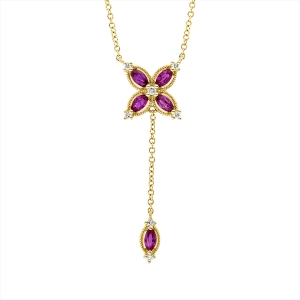 Collier 14 kt RG, mit ZÖ 43 cm + 40,6 cm