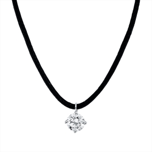 Collier 18 kt GG, schwarzes cord