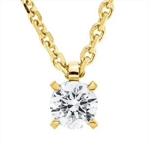 Solitaire Collier 4er-Krappe 18kt Gelbgold GIA7501939817, ZÖ 42 cm Petrovic mit 0,50ct Diamanten