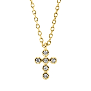 Collier Zarge 18 kt GG Kreuz, mit ZÖ 42 cm
