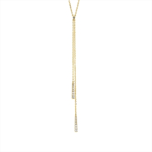 Collier 18 kt GG, mit ZÖ 40,6 cm + 43,2 cm
