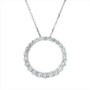Collier 18 kt WG Kreis, mit ZÖ 40 cm + 43 cm