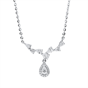 Collier 18 kt WG, mit ZÖ 40 cm