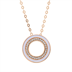 Collier 18 kt RG, mit ZÖ 46 cm, 48 cm