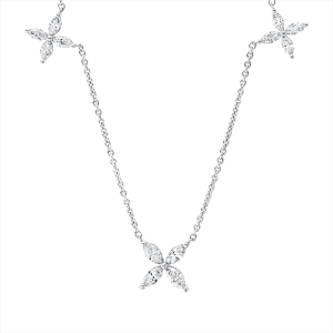 Collier 18 kt WG, mit ZÖ 40 cm + 43 cm
