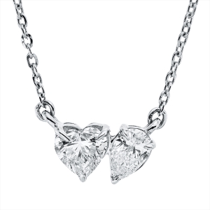 Collier  18kt Weißgold mit ZÖ 40 cm + 43 cm mit 0,38ct Diamanten