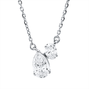 Collier  18kt Weißgold mit ZÖ 40 cm + 43 cm mit 0,42ct Diamanten