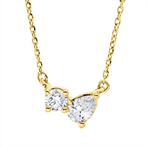 Collier  18kt Gelbgold mit ZÖ 40 cm + 43 cm mit 0,27ct Diamanten