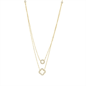 Collier 18 kt GG, mit ZÖ 40 cm + 43 cm