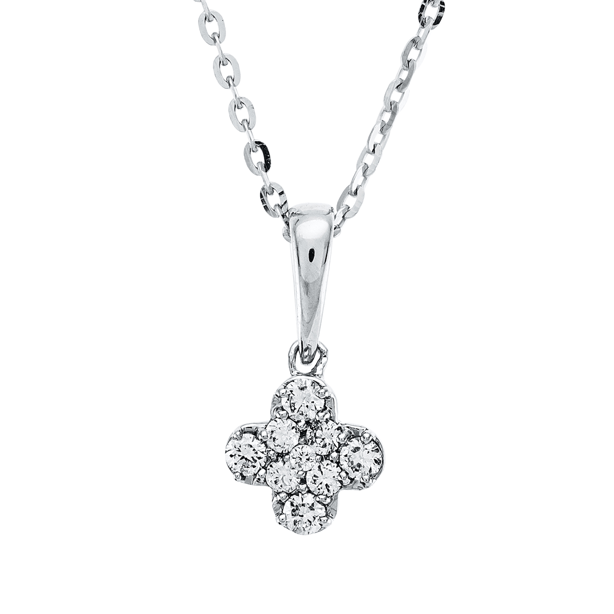 Collier 18 kt WG, mit ZÖ 43 cm