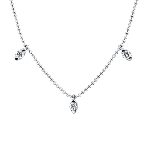 Collier 18 kt WG, mit ZÖ 38 cm + 41 cm