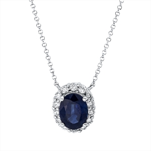 Collier 18 kt WG, mit ZÖ 38.1 cm + 40.6 cm