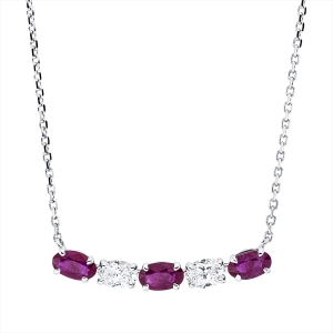 Collier 18 kt WG, mit ZÖ 42 cm