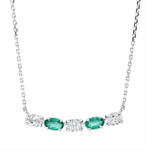 Collier 18 kt WG, mit ZÖ 42 cm