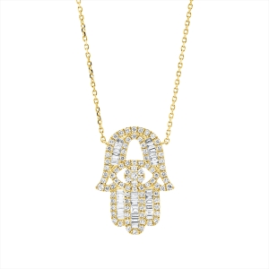Collier 18 kt GG Hamsa, mit ZÖ 40 cm