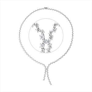 Tenniscollier  18kt Weißgold mit 8,35ct Diamanten