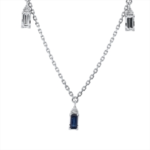 Collier 18 kt WG, mit ZÖ 40 cm