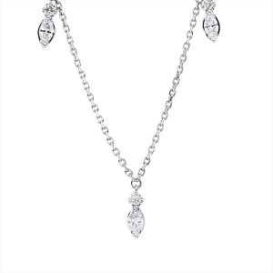 Collier 18 kt WG, mit ZÖ 40 cm