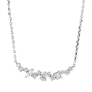 Collier 18 kt WG, mit ZÖ 40 cm