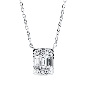 Collier 18 kt WG, mit ZÖ 40 cm
