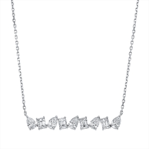 Collier 18 kt WG, mit ZÖ 40 cm + 43 cm